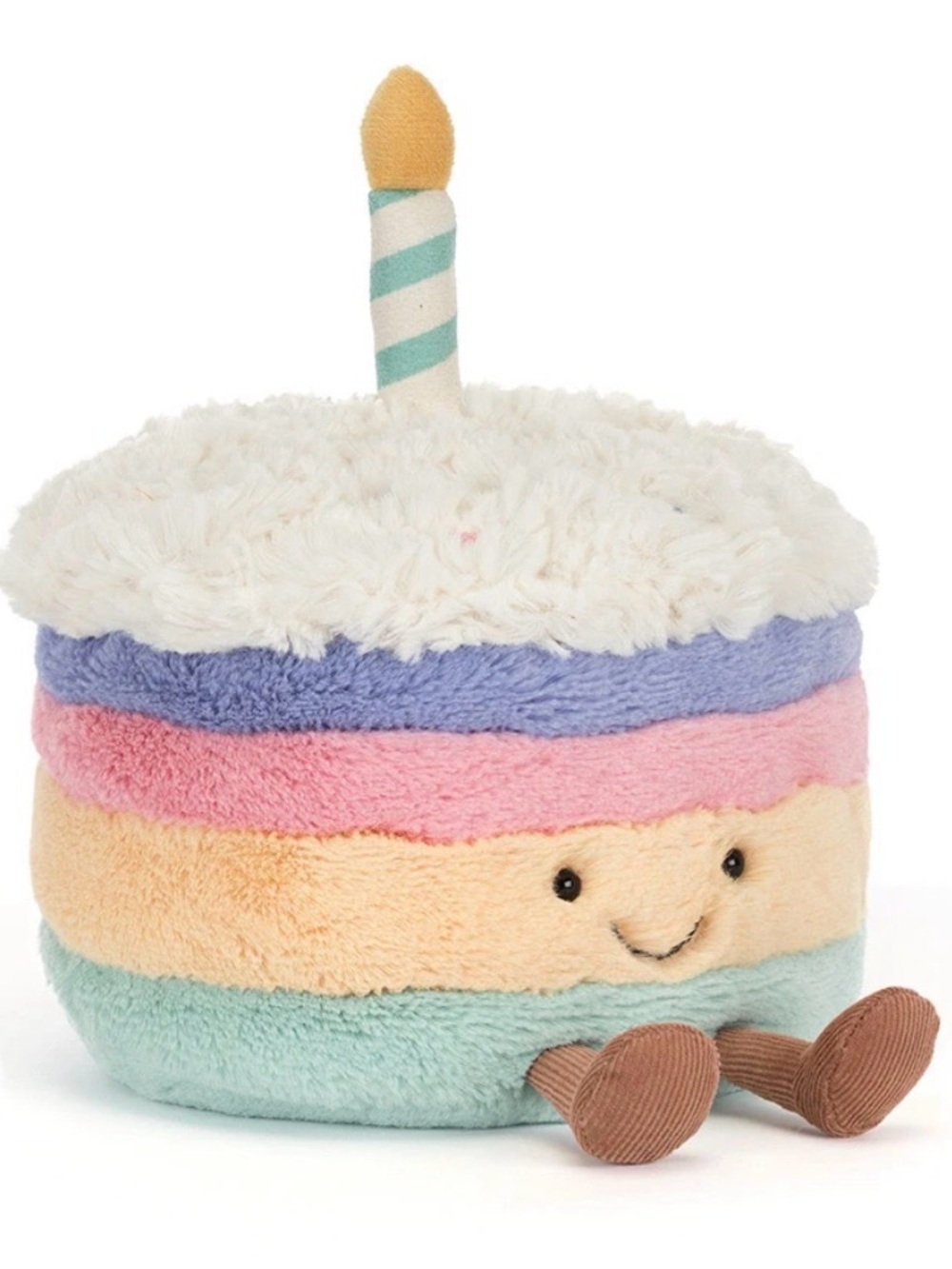 Jellycat Amuseables Rainbow Birthday Cake Plush Stuffed Animal Stripe Candle med - Picture 9 of 10